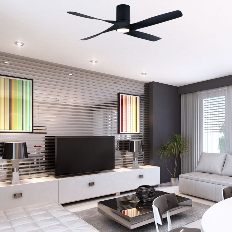 Ventilateur Plafond Riviera LED 132cm Noir BEA_213351 213351 Ventilateur Plafond Riviera LED 132cm Noir BOUTICA DESIGN 213351