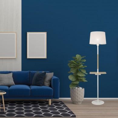 Lampadaire Etagere Scandinave NORDICA II Blanc Bois 23W MANTRA 5465