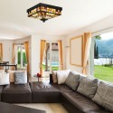 Plafonnier Exterieur Tiffany Inglenook Bronze 2x60W E27