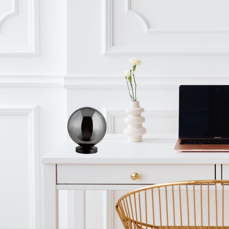 Lampe Boule Amsterdam 1x10W E27 Fumé Noire L250 SC_EU1025-1SM EU1025-1SM Lampe Boule Amsterdam 1x10W E27 Fumé Noire L250 SEARCHLIGHT EU1025-1SM