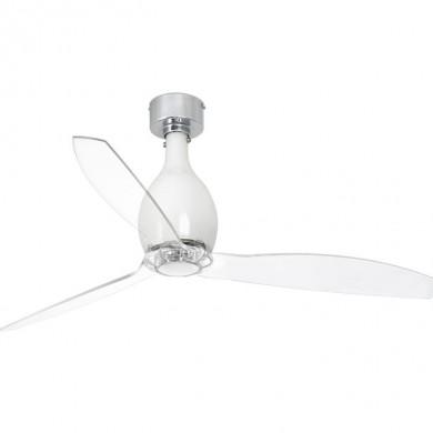 Ventilateur Plafond Mini Eterfan 128cm Blanc Brillant Transparent FARO 32020