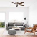 Ventilateur de plafond Classic Flat 132-III 132cm Chrome Noyer Hêtre