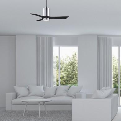 Ventilateur Plafond avec lumiere Patricia 106cm Chromé Poli Noir ATLAS FAN PA3-CR-BK-42