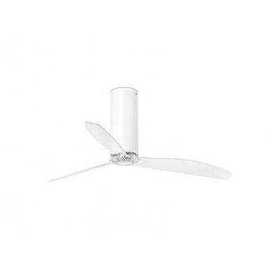 Ventilateur de Plafond Tube 128cm Blanc Brillant Transparent FARO 32033