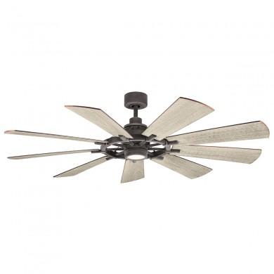 Ventilateur Plafond Gentry 165cm Zinc Noyer blanchi Noyer foncé KICHLER KLF-GENTRY-65-WZ