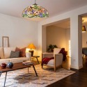 Suspension style Tiffany FLORA 2xE27 D40