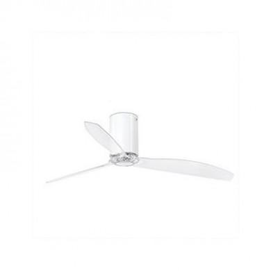 Ventilateur de plafond Mini Tube 128cm Blanc Brillant Transparent FARO 32038