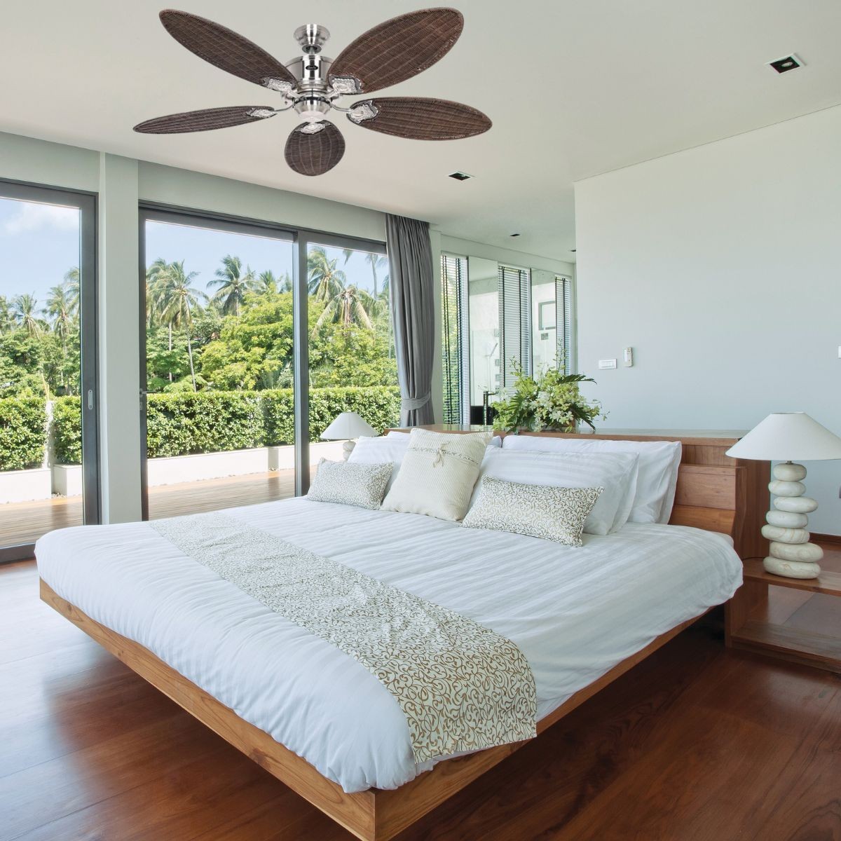 🌀 Ventilateur De Plafond CasaFan ECO GENUINO - Bois Naturel - Satiné Chromé