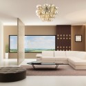 Suspension Balbo Nickel 8x28W G9 Ambre