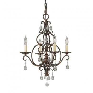 Lustre Pampilles Chateau 4x60W E14 Bronze FEISS FE-CHATEAU4