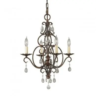 Lustre Pampilles Chateau 4x60W E14 Bronze ELS_fe-chateau4 FE-CHATEAU4 Lustre Pampilles Chateau 4x60W E14 Bronze FEISS FE-CHATEAU4