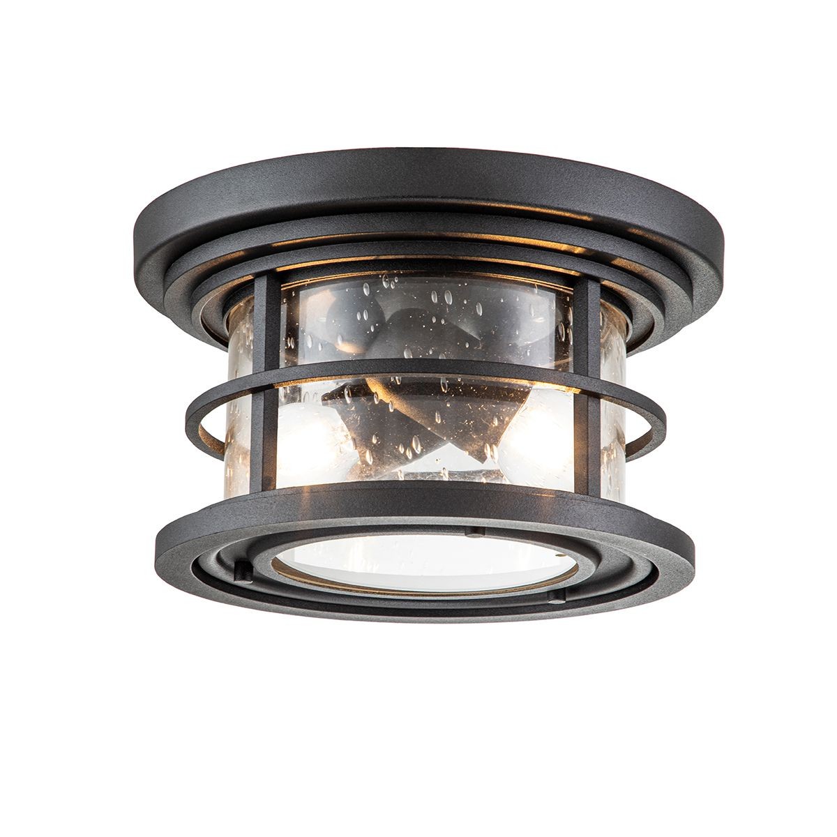 Plafonnier Extérieur LED Mathea - Noir - IP54 - 8.2W - Pour Jardin, Terrasse, Balcon