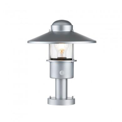 Potelet Extérieur Klampenborg 1x60W E27 Argenté PIR ELSTEAD LIGHTING KLAMPENBORG-PED-PIR-SIL