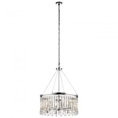 Suspension Piper 6x60W E14 Chromé poli H794 KICHLER KL-PIPER-6P-PC