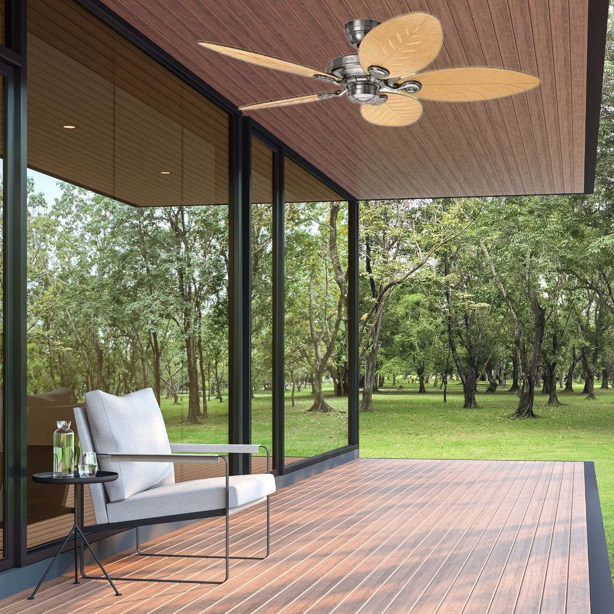 Ventilateur De Plafond Extérieur Avec Lumière – 20 Pouces, IP65, Télécommande, 6 Vitesses – Pour Terrasse, Pergola, Intérieur - 10