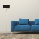 Lampadaire Aura 1x60W E27 Chrome Noir