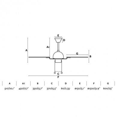 Ventilateur de Plafond Faro Cuba 132cm Brun Wengé FARO 33352