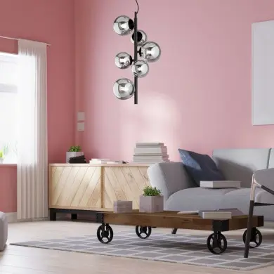 Suspension Perlage 6x15W G9 Noir IDEAL LUX 271422