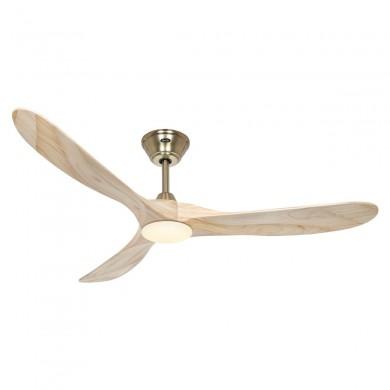 Ventilateur Plafond avec Lumière LED Genuino 152cm Laiton Bois Naturel CASAFAN 315275