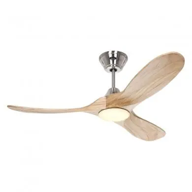 Ventilateur Plafond LED Genuino 122cm Chromé Bois Naturel CAS_312260 312260 Ventilateur Plafond LED Genuino 122cm Chromé Bois Naturel CASAFAN 312260