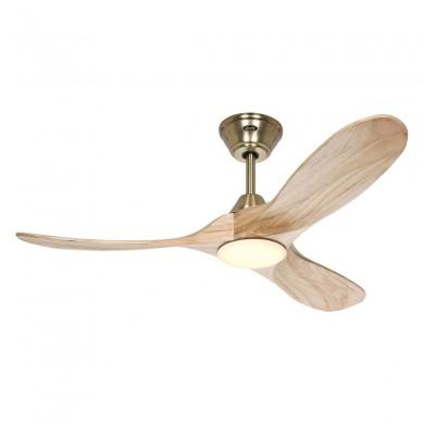 Ventilateur Plafond LED Genuino 122cm Laiton Bois Naturel CASAFAN 312275