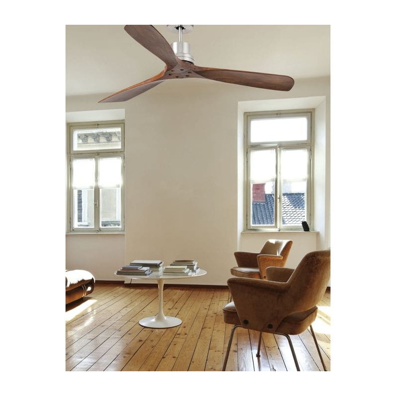 Ventilateur Plafond Lantau 132cm Nickel Bois FARO 33370DC
