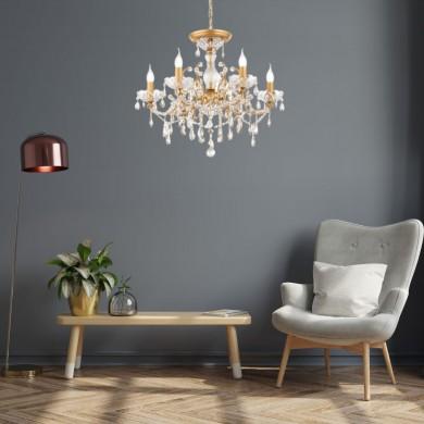 Lustre Pampilles Sevilla Or 6x60W E14 MAY_DIA004-06-G DIA004-06-G Lustre Pampilles Sevilla Or 6x60W E14 MAYTONI DIA004-06-G