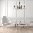 Lustre avec Pampilles Grace Laiton 8x60W E14