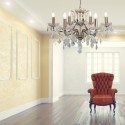 Lustre Pampilles Paris 6x40W E14 Laiton