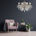 Lustre Pampilles Paris 8x40W E14 Laiton