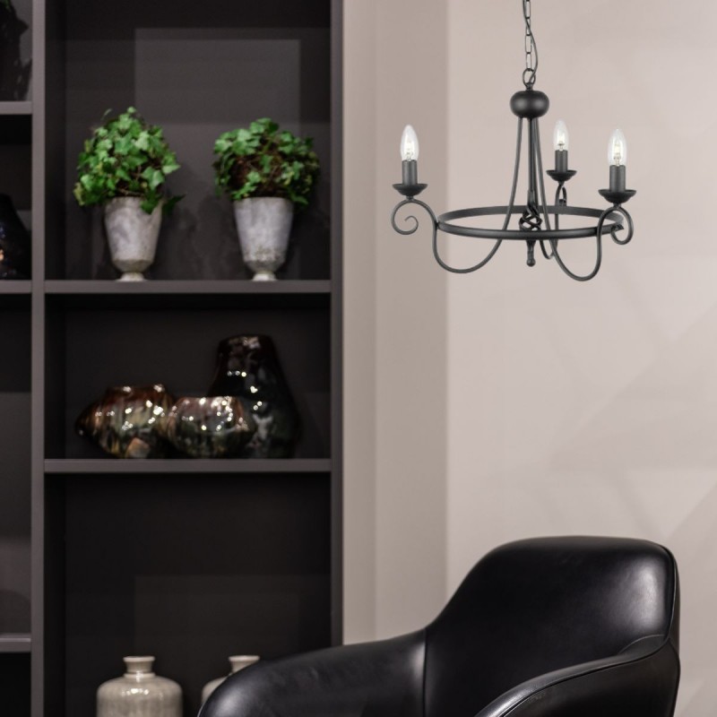 Lustre Harlech 3x60W Noir ELSTEAD LIGHTING hr3ablk