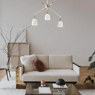 Lustre style nordique Danika Blanc 3x60W E27 KICHLER KL-DANIKA3