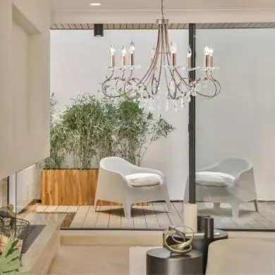 Lustre Christina 8x60W Argent doré ELSTEAD LIGHTING crt8
