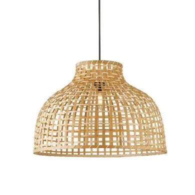 Suspension Bali 1x10W E27 Naturel Noir L520 SEARCHLIGHT 7396CW