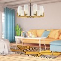 Lustre Doré Fortano Laiton Blanc 10xE27 40W