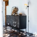 Lampadaire Guadalupe Noir Beige H1500 1x15W Max E27