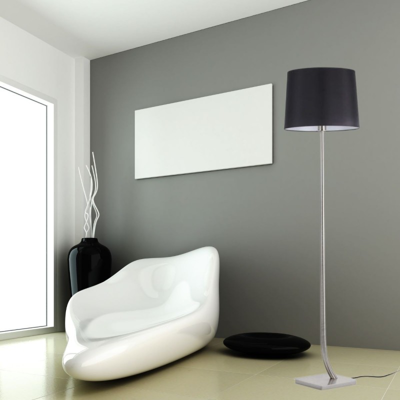 Lampadaire Rem Noir Nickel mat 1x15W E27 FAR_29686-09 29686-09 Lampadaire Rem Noir Nickel mat 1x15W E27 FARO 29686-09