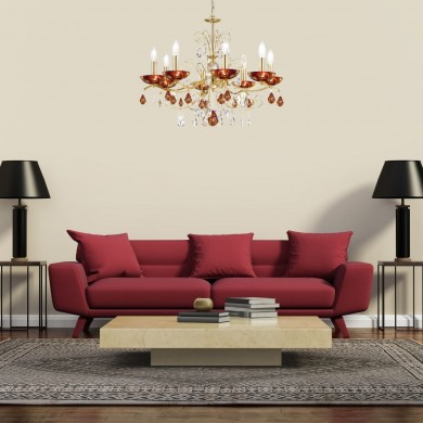 Lustre CARMEN 2 8x60W E14 Or 24 carats KOLARZ 3234.88.3.WKpT/aq40