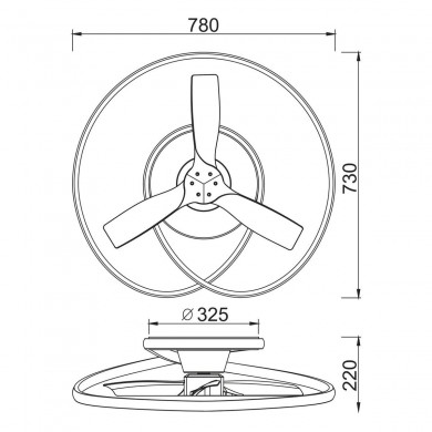 Ventilateur Plafond Ocean 78cm Blanc Bois MANTRA 8235