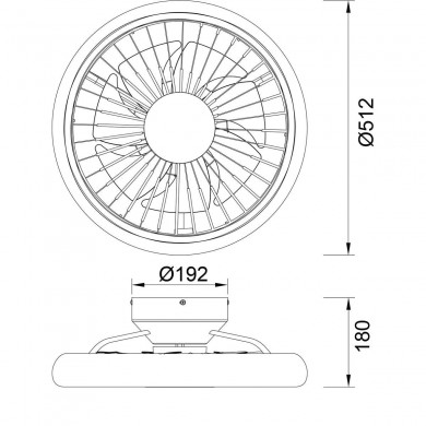 Ventilateur Plafond Sans Pales Turbo 51,2cm Noir MANTRA 8232