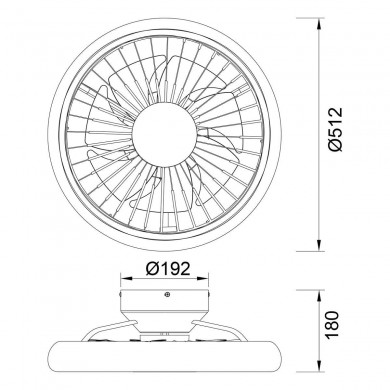 Ventilateur Plafond Sans Pales Turbo 51,2cm Blanc MANTRA 8231