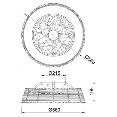 Ventilateur Plafond Sans Pales Indonesia Mini 56cm Rotin MANTRA 8225