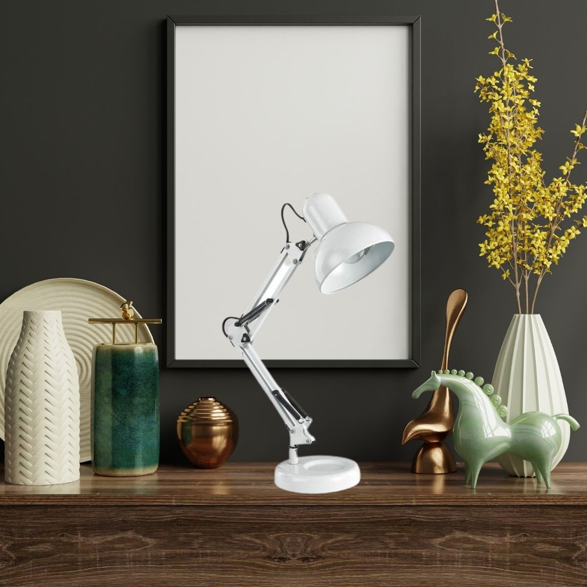 Lampe à poser en céramique Beige et abat-jour corde H 57,5 cm