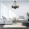 Lustre Abat-Jour Cartwheel 5x60W E27 Noir