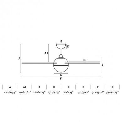 Ventilateur de Plafond Izaro LED 132cm Blanc Pin FARO 33514