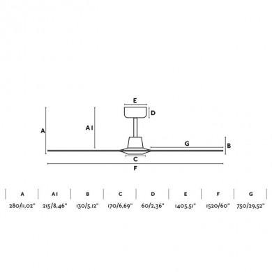 Ventilateur de Plafond Moderne 152cm Morea FARO 33519