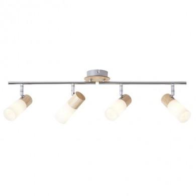 Plafonnier Design Scandinave BABSAN 4x3,5W E14 Bois clair-blanc BRILLIANT 51432/50