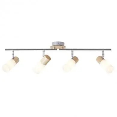 Plafonnier Design Scandinave BABSAN 4x3,5W E14 Bois clair-blanc BRILLIANT 51432/50