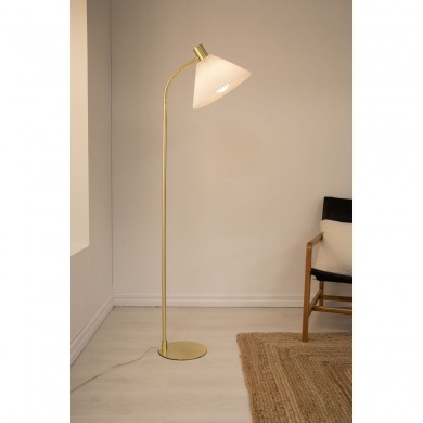 Lampadaire Mira 1x40W E27 Laiton brossé Blanc MARKSLOJD 108569