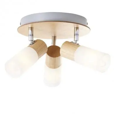 Plafonnier Bois Scandinave BABSAN 3x3,5W E14 blanc BRI_51434_50 51434/50 Plafonnier Bois Scandinave BABSAN 3x3,5W E14 blanc BRILLIANT 51434/50